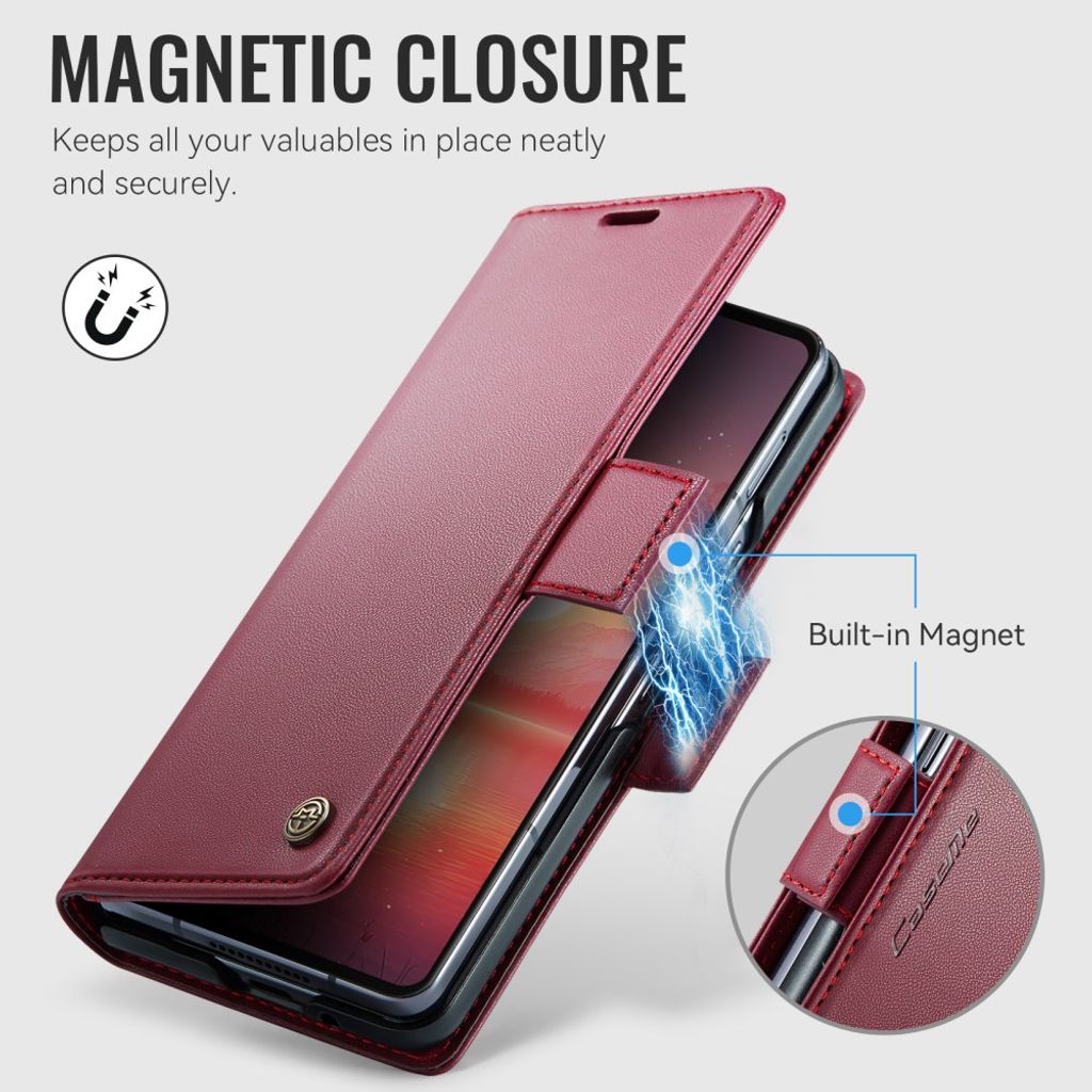 CASEME Samsung Galaxy Z Fold8 Ultra Flip Cover med RFID blokering - Rød
