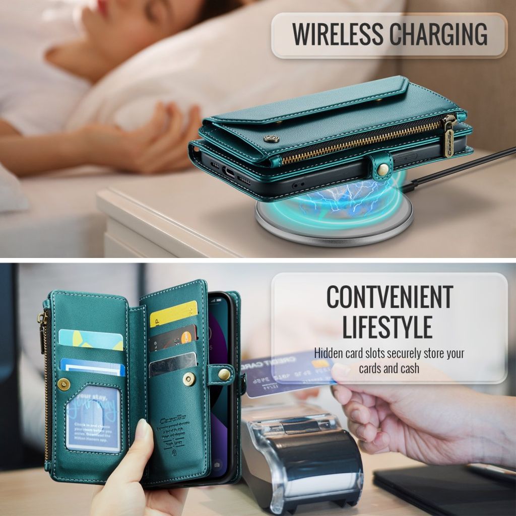 iPhone 13 Wallet Cover Card Slots - Green