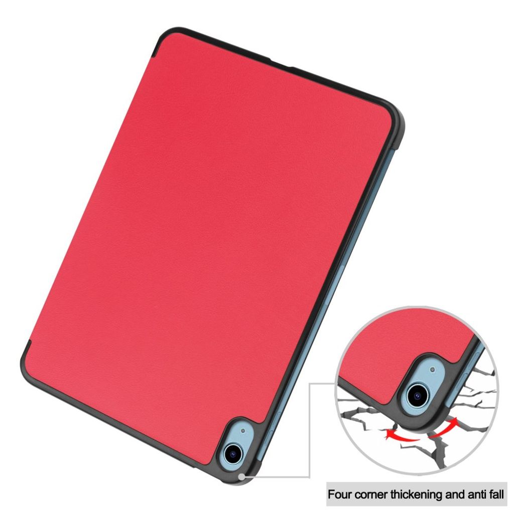 iPad A16 11" 2025/10.9" 2024 Tri-fold flip cover i kunstlæder - Rød