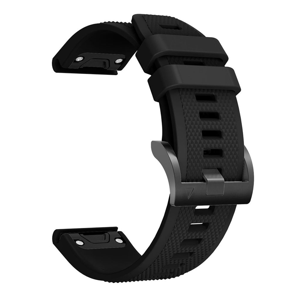 Garmin Fenix 5/Fenix 5 Plus/Fenix 6 osv. Silikonklokkerem – Svart