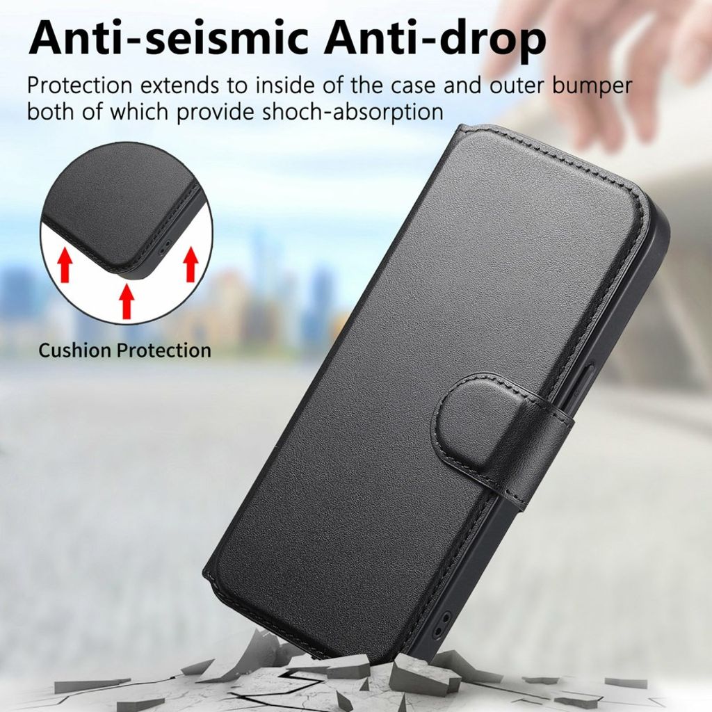 CASENEO iPhone 15 Pro MagSafe Wallet Cover RFID Blocking - Black