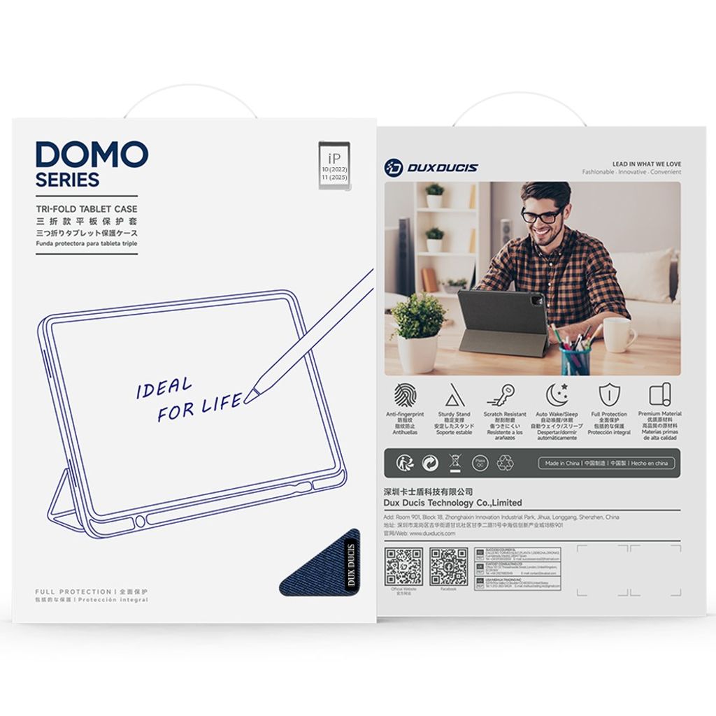Dux Ducis iPad A16 11" 2025/10.9" 2024 Flip cover med holder til styluspen - Blå