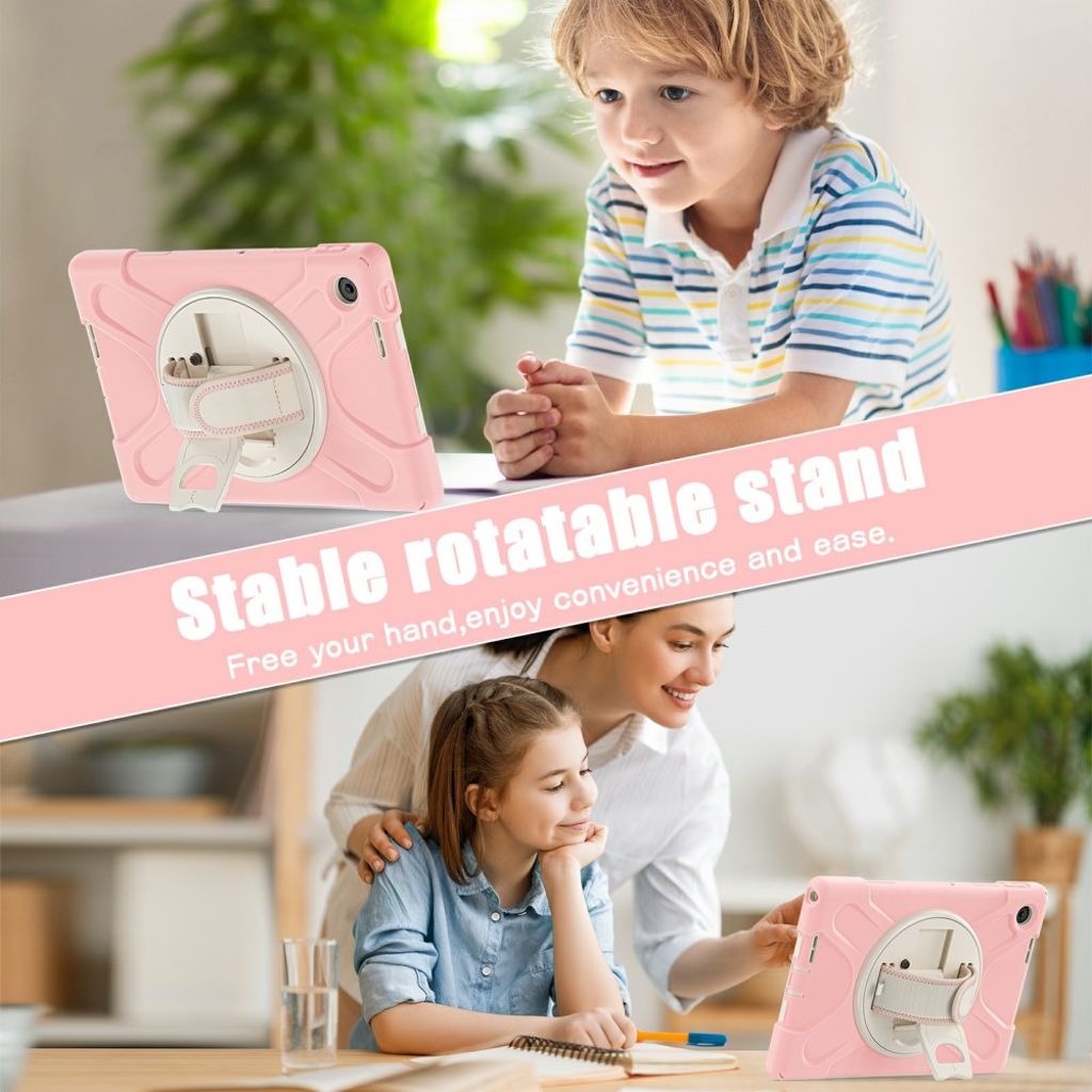 Lenovo Tab 10.1 (2025)/Zhaoyang K10C Deksel med Roterende Håndrem - Rosa