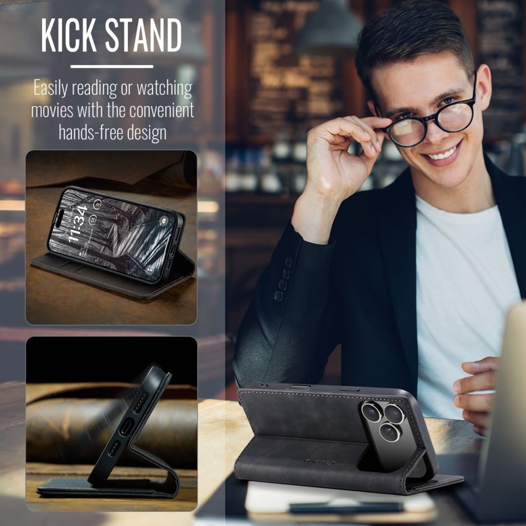 CASEME iPhone Air Plånboksfodral med Kortfack - Svart