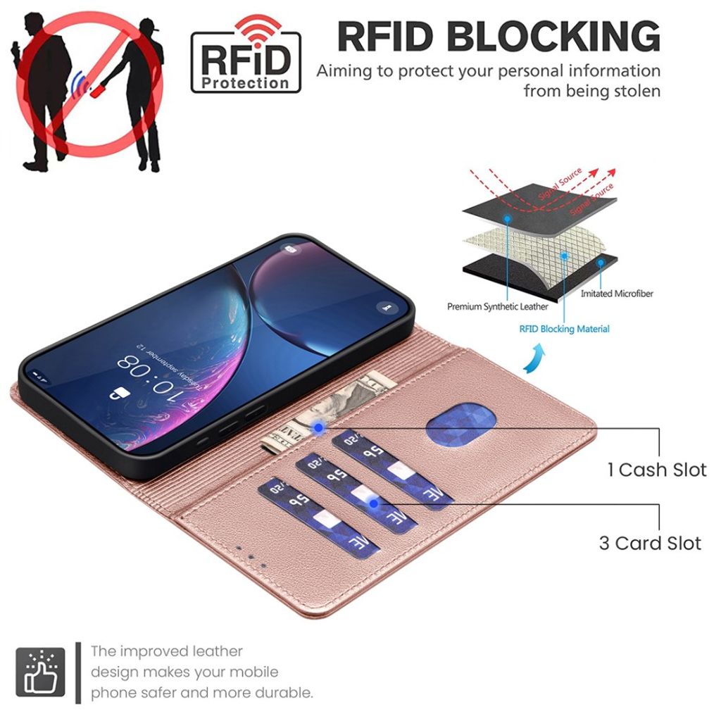 BINFEN COLOR Samsung Galaxy A57 5G Plånboksfodral RFID-blockerande - Roséguld