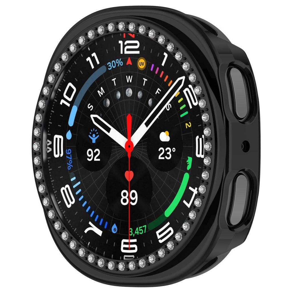 Samsung Galaxy Watch9 44mm Deksel med rhinsteiner - Svart