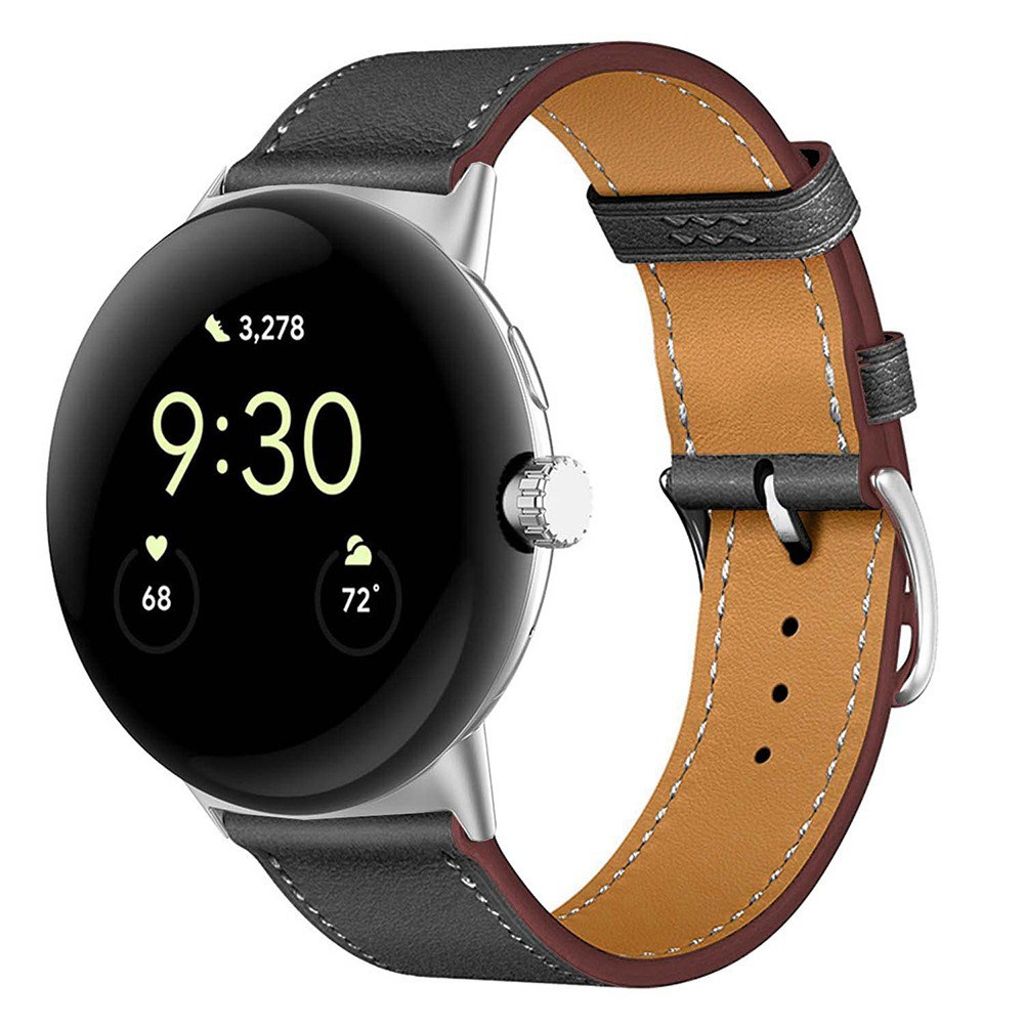 Google Pixel Watch 3 45 mm Kellonranneke nahkaa - musta