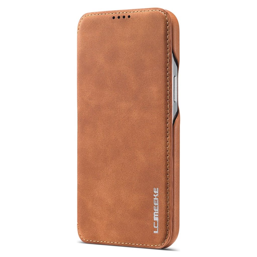 LC.IMEEKE iPhone 15 Plus Kotelo Jalusta - Ruskea