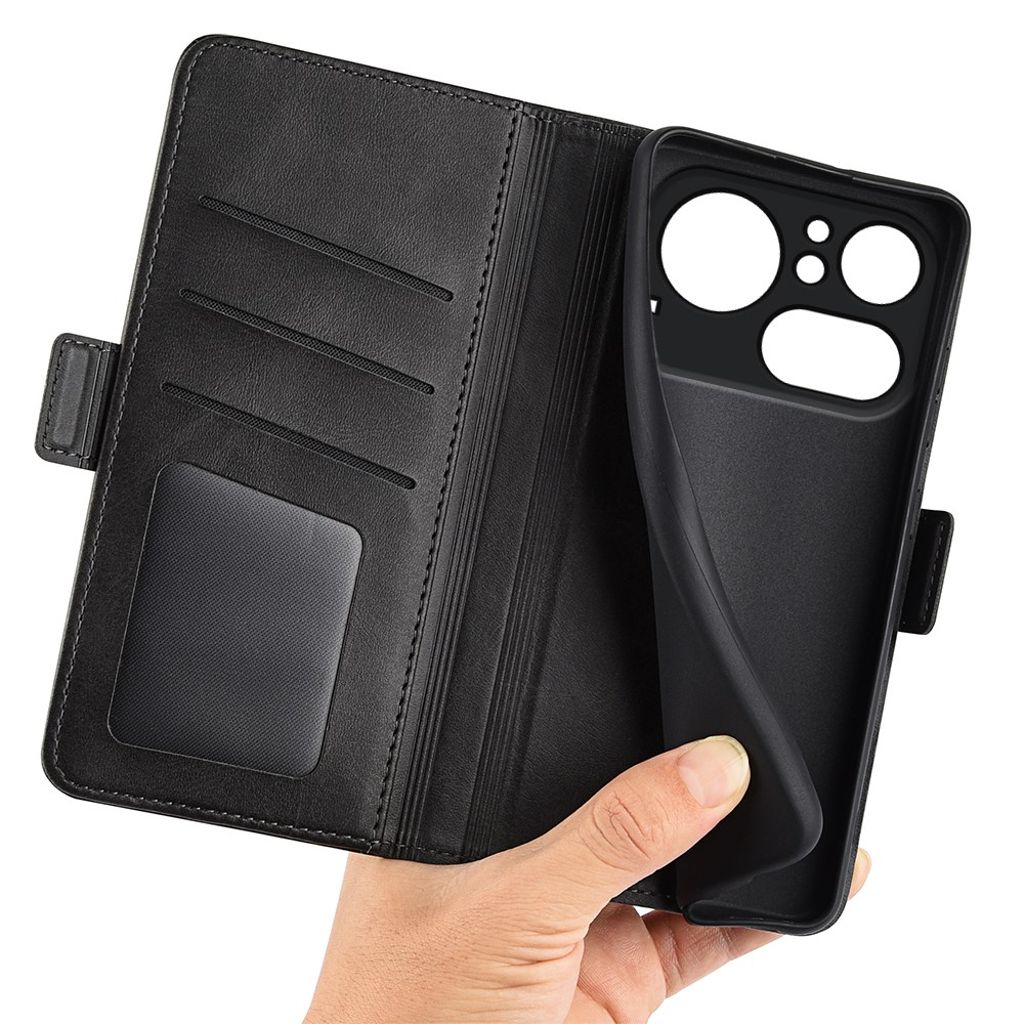 Nothing Phone (4a) Pro Lommeboketui PU-lær Med Kortlommer – Svart