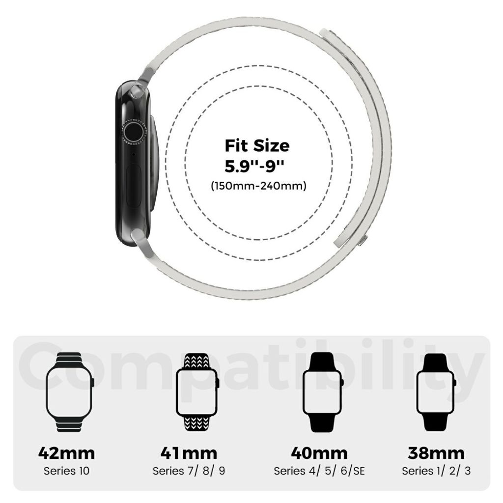 AHASTYLE BO06 Apple Watch 42/41/40/38mm Klockarmband i Läder - Beige