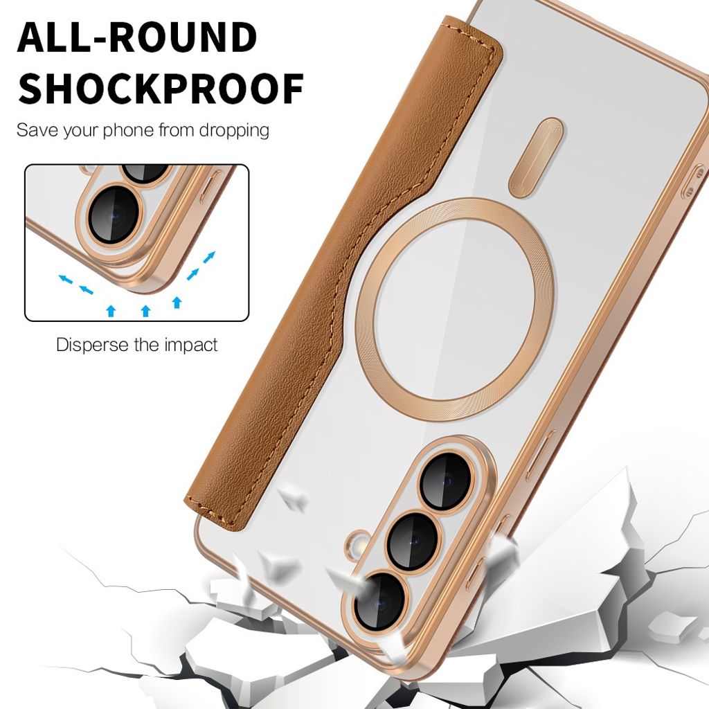 Samsung Galaxy S26 Plånboksfodral MagSafe RFID-blockerande – Brun