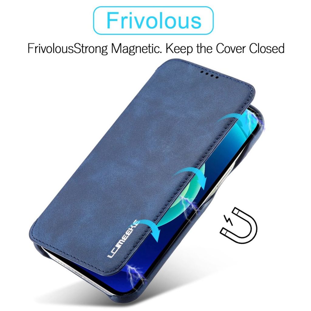 LC.IMEEKE iPhone 14 Pro Max Wallet Cover Magnetic - Blue