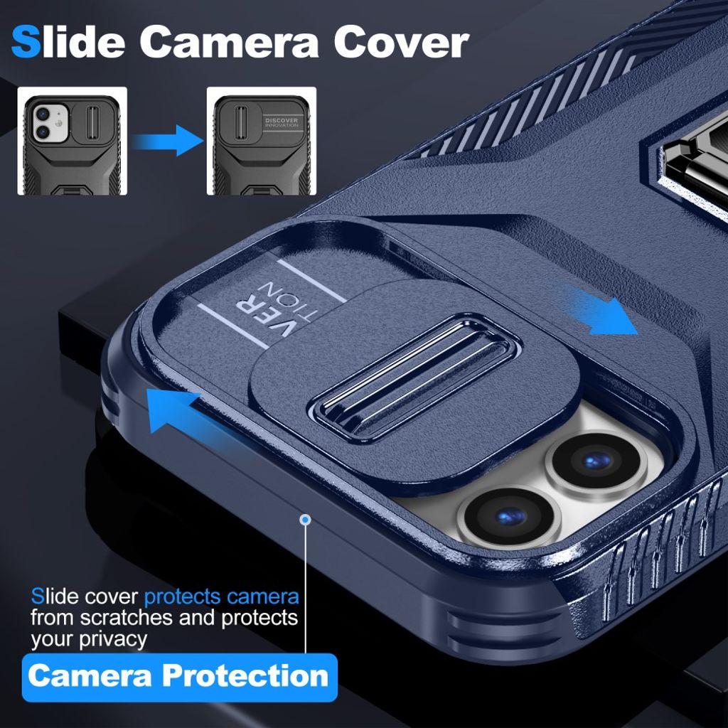 iPhone 12 / 12 Pro Skal med Stativ - Blå