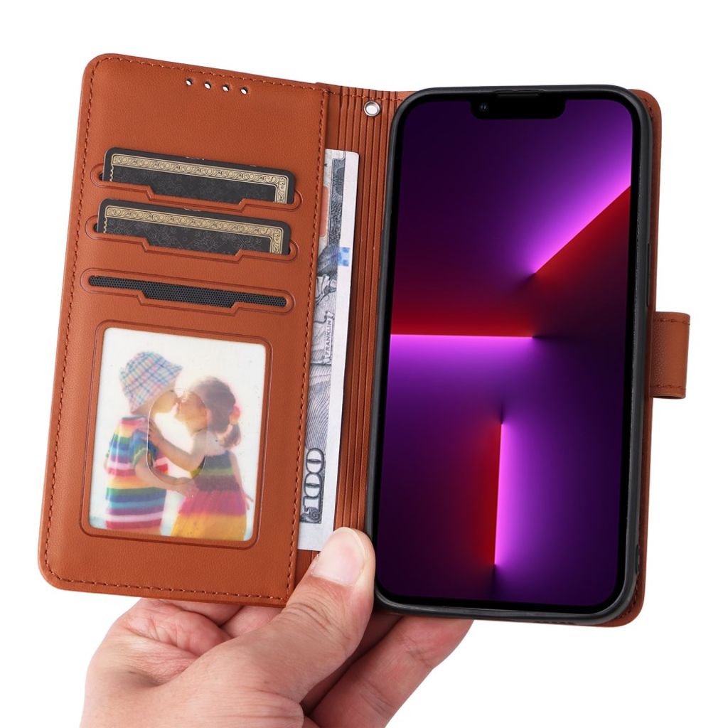 BETOPNICE iPhone 13 Pro Max Lompakkokotelo Irrotettava PU-nahka – Ruskea