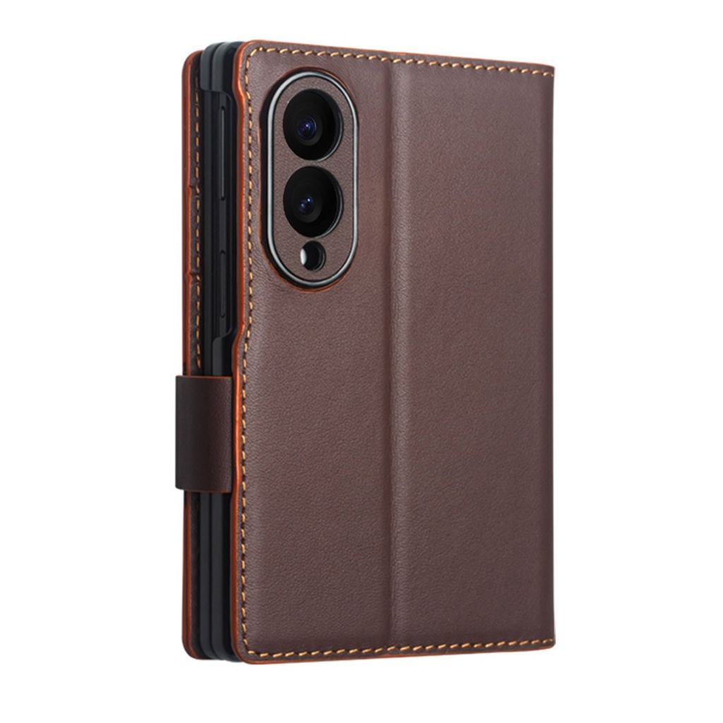 QIALINO Samsung Galaxy Z Fold8 Flip cover i ægte læder - Brun