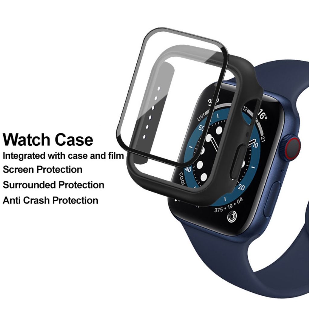IMAK Apple Watch SE3/SE2/SE1/6/5/4 44 mm deksel med skjermbeskytter – svart