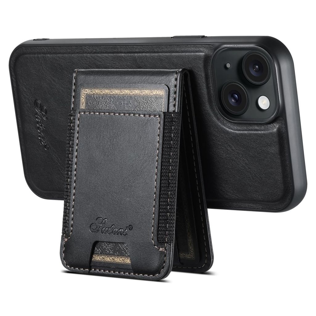 SUTENI iPhone 13 MagSafe-lompakkokuori korttipaikoilla - Musta