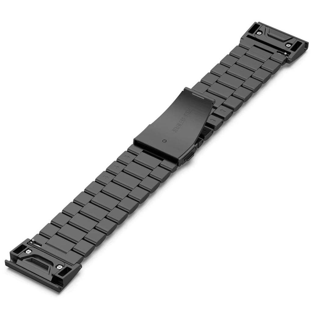 Garmin Fenix 8 Pro/7X etc. Rustfri Stål Urrem - Sort