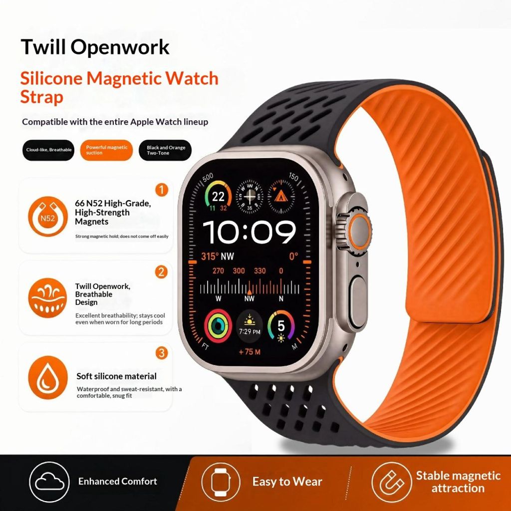 Apple Watch 42 / 41/ 40 / 38mm Klockarmband i Silikon - Vit/Blå