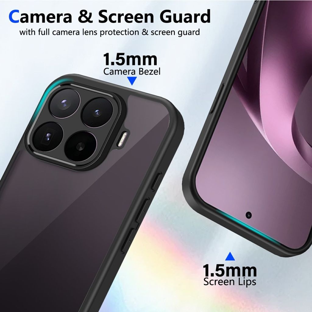 Xiaomi 17T Kuori mattapintaisella läpinäkyvällä takaosalla - Läpinäkyvä/Musta