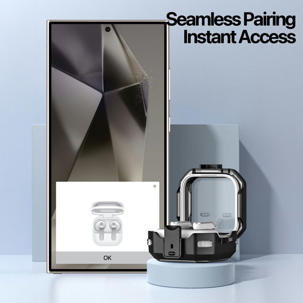 DUX DUCIS Samsung Galaxy Buds4/Buds4 Pro Kuori Metellikoukulla - Valkoinen