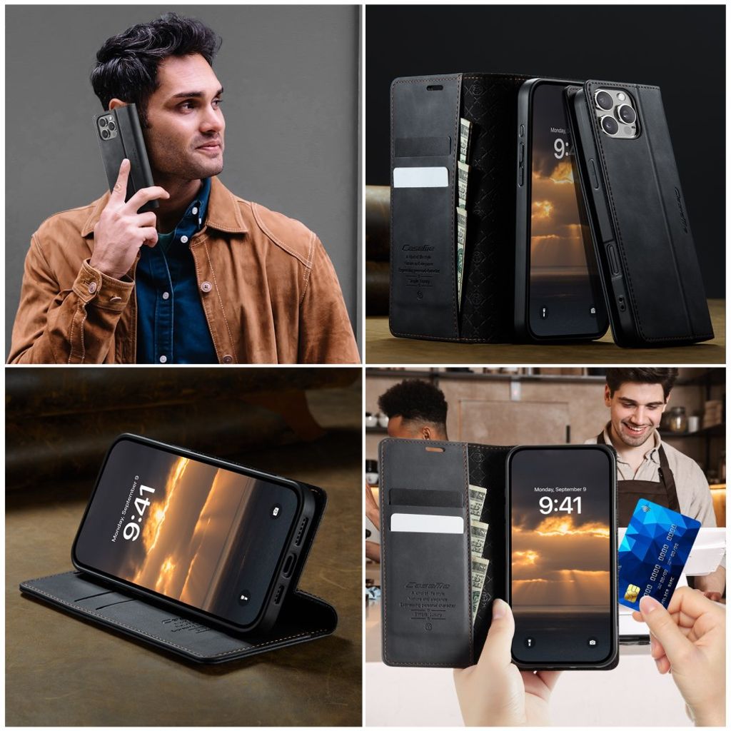 CASEME iPhone 16 Pro Etui med Stativ - Svart