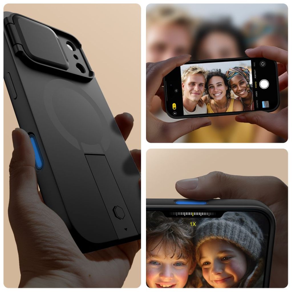 Tech-Protect Kevlar Aura MagSafe Cover til iPhone 17 Pro - Sort