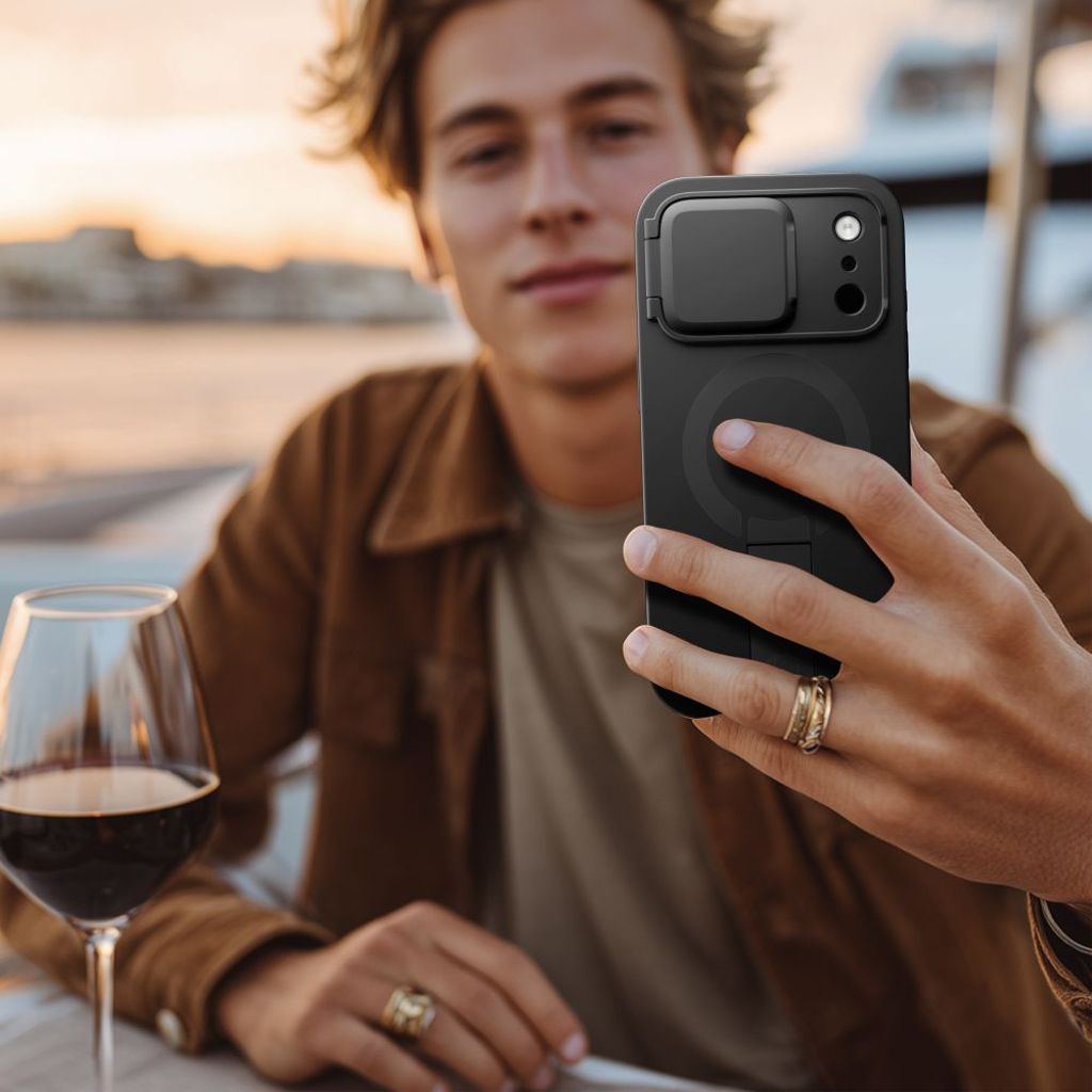 Tech-Protect Kevlar Aura MagSafe Cover til iPhone 17 Pro - Sort