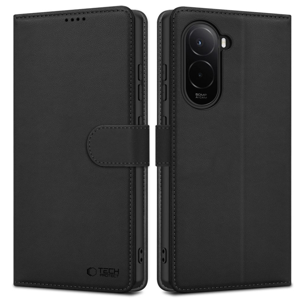 Tech-Protect Wallet Flip Cover til Xiaomi Poco M7 - Sort