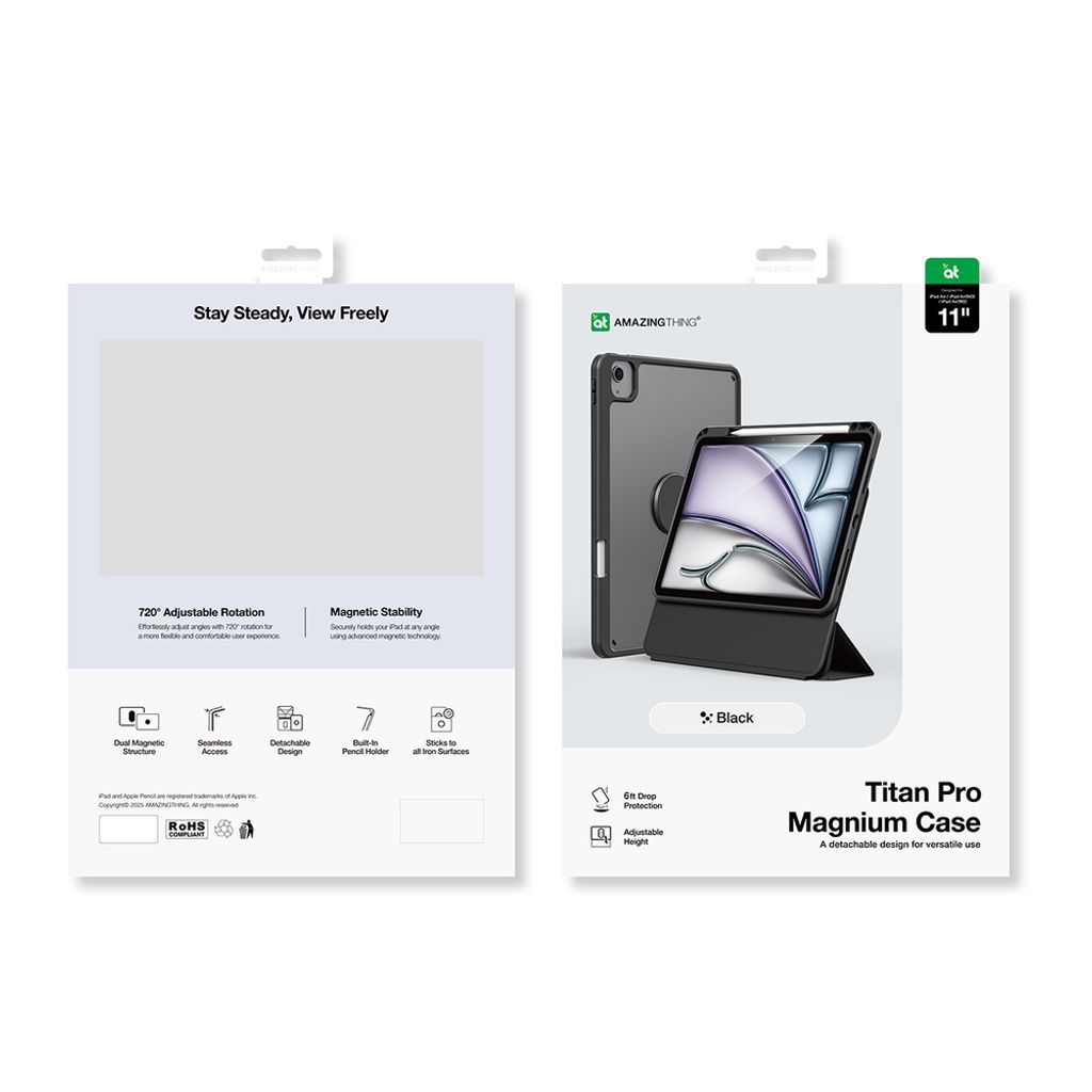 AmazingThing Titan Pro Mag Fodral till iPad Air 11" 2026/2025/2024 - Svart