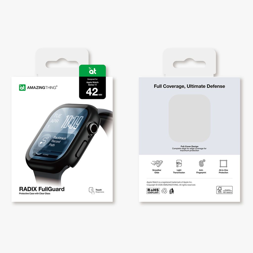 AmazingThing Radix kuori Apple Watch 11 42mm - Musta