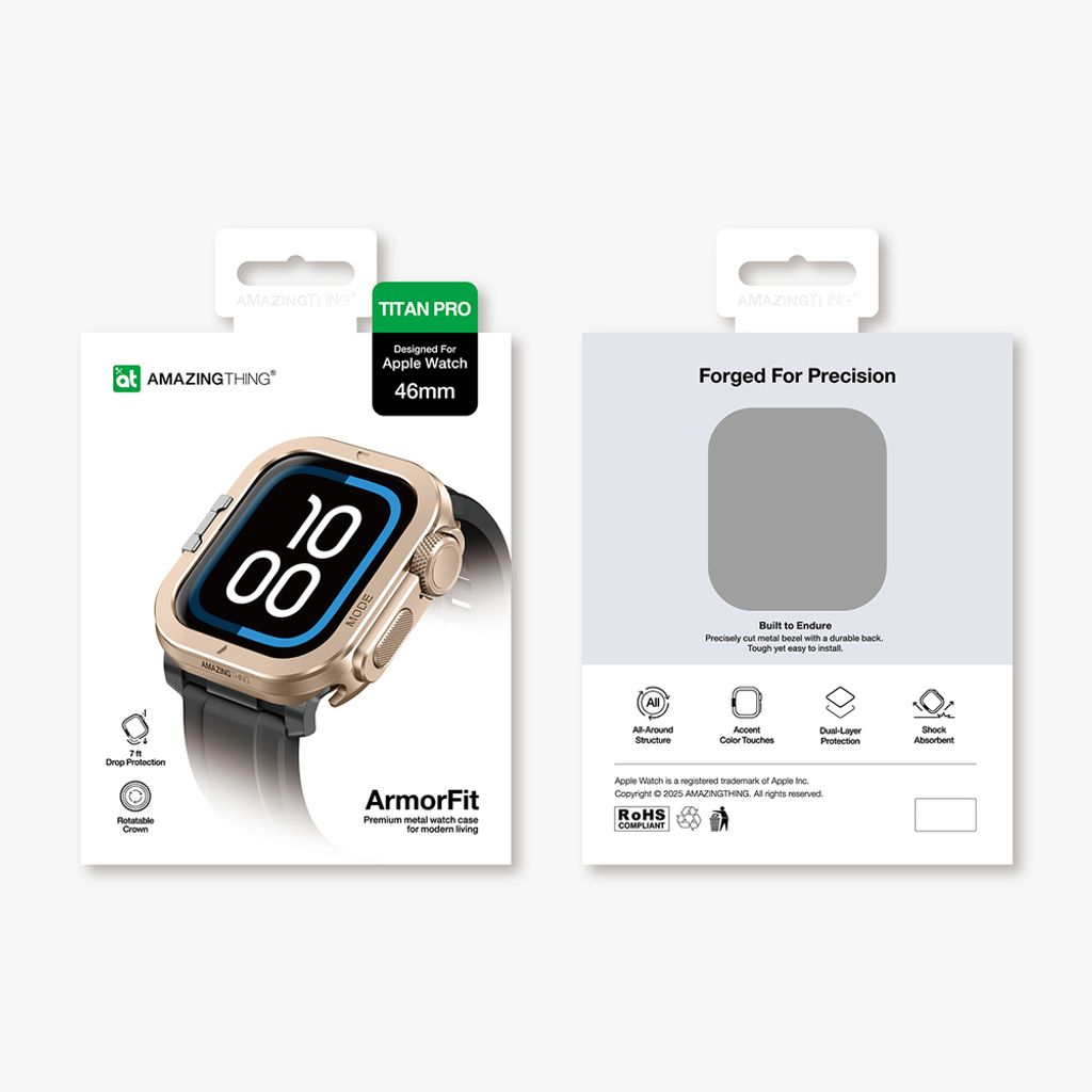 AmazingThing Titan Pro kuori Apple Watch 11 46mm - Kulta