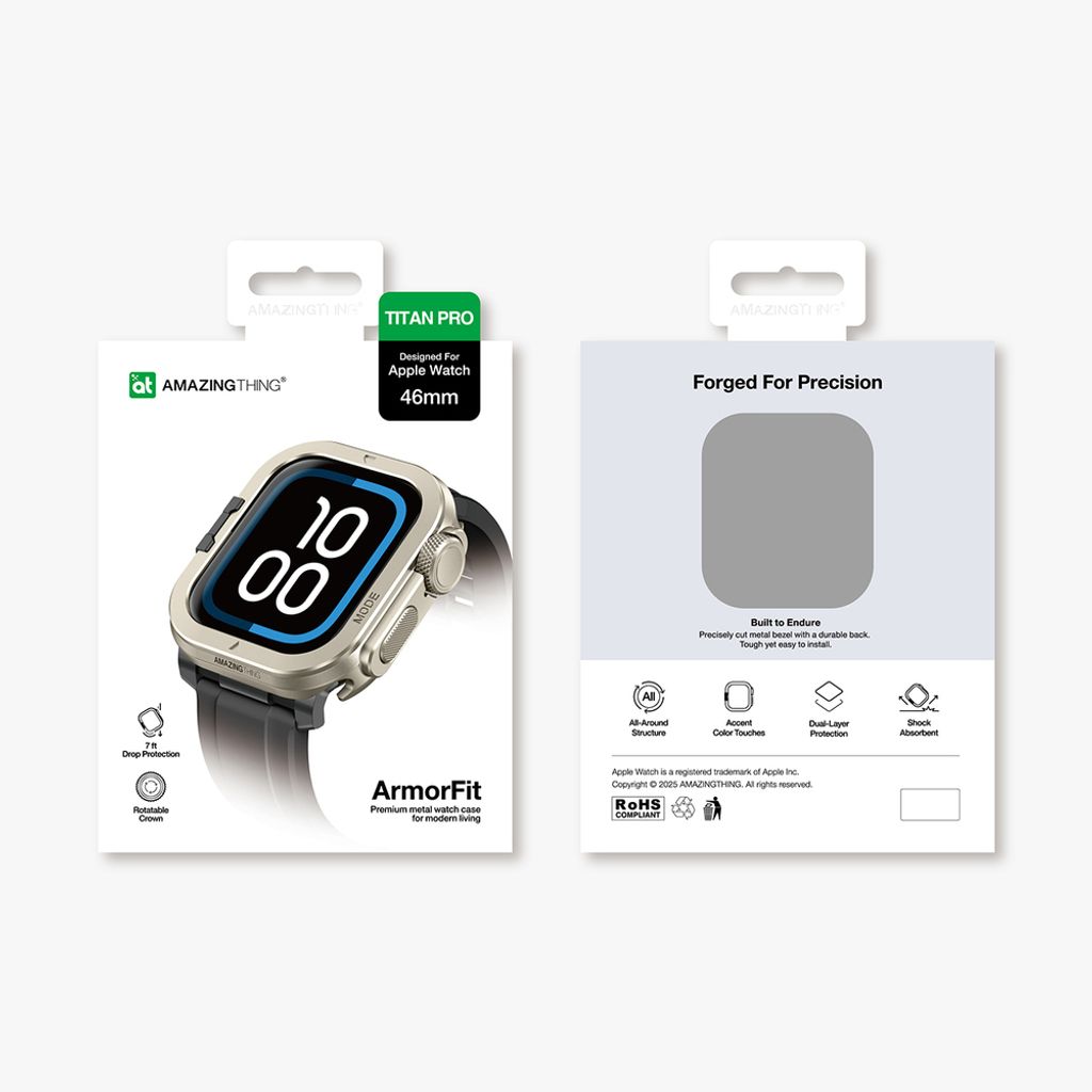 AmazingThing Titan Pro kuori Apple Watch 11 46mm - Titanium