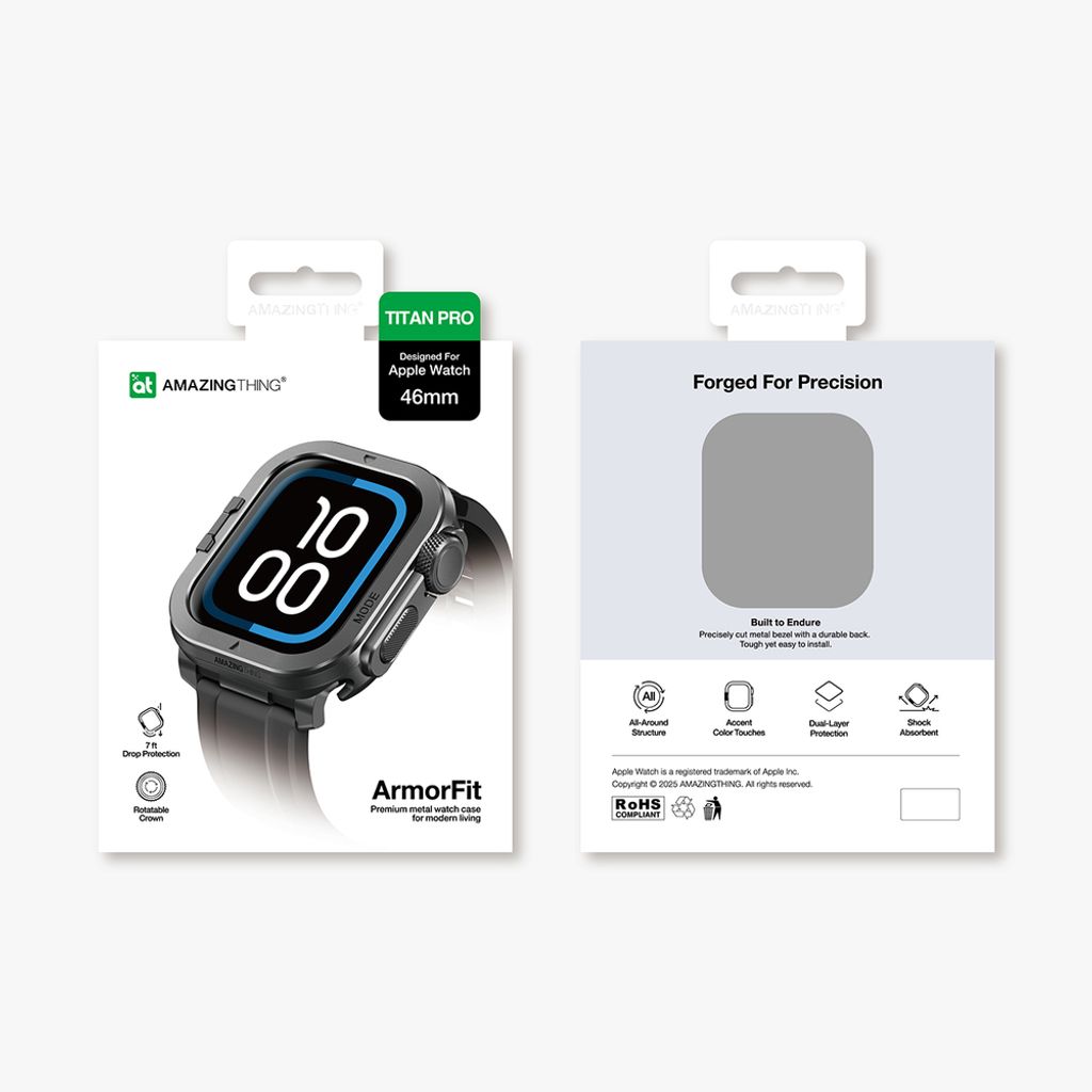 AmazingThing Titan Pro kuori Apple Watch 11 46mm  - Musta