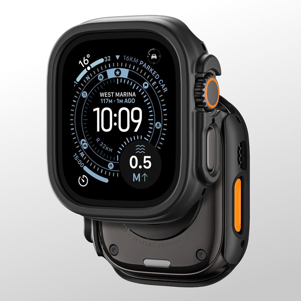 AmazingThing Minimal kuori Apple Watch UItra 3 49mm - Musta
