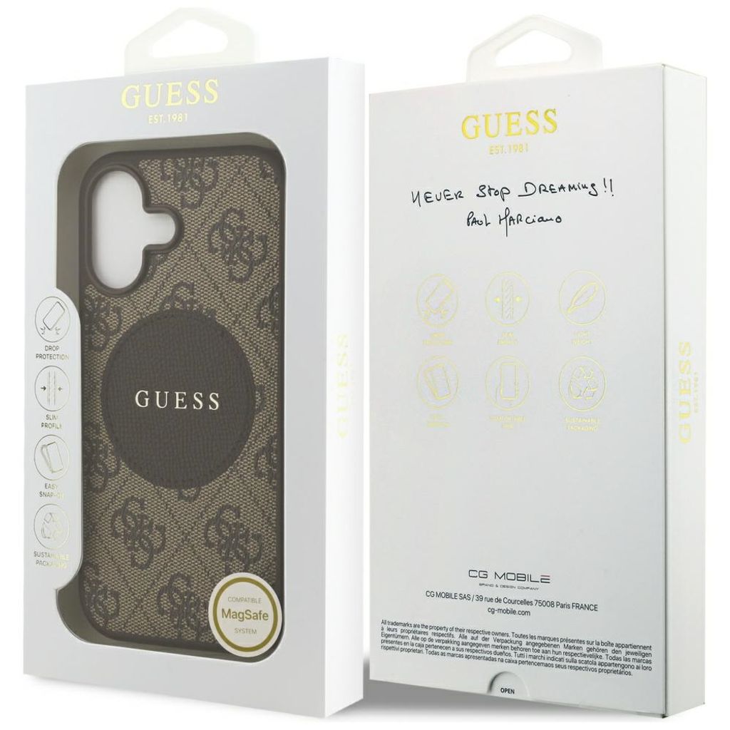 Guess 4G Circle Classic Logo MagSafe -kuori till iPhone 17 - Ruskea