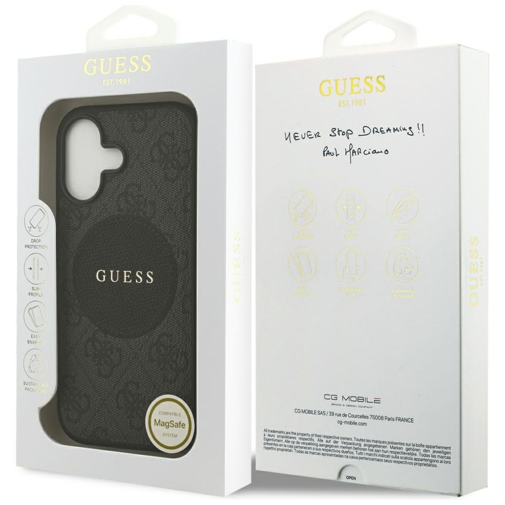 Guess 4G Circle Classic Logo MagSafe -kuori till iPhone 17 - Musta