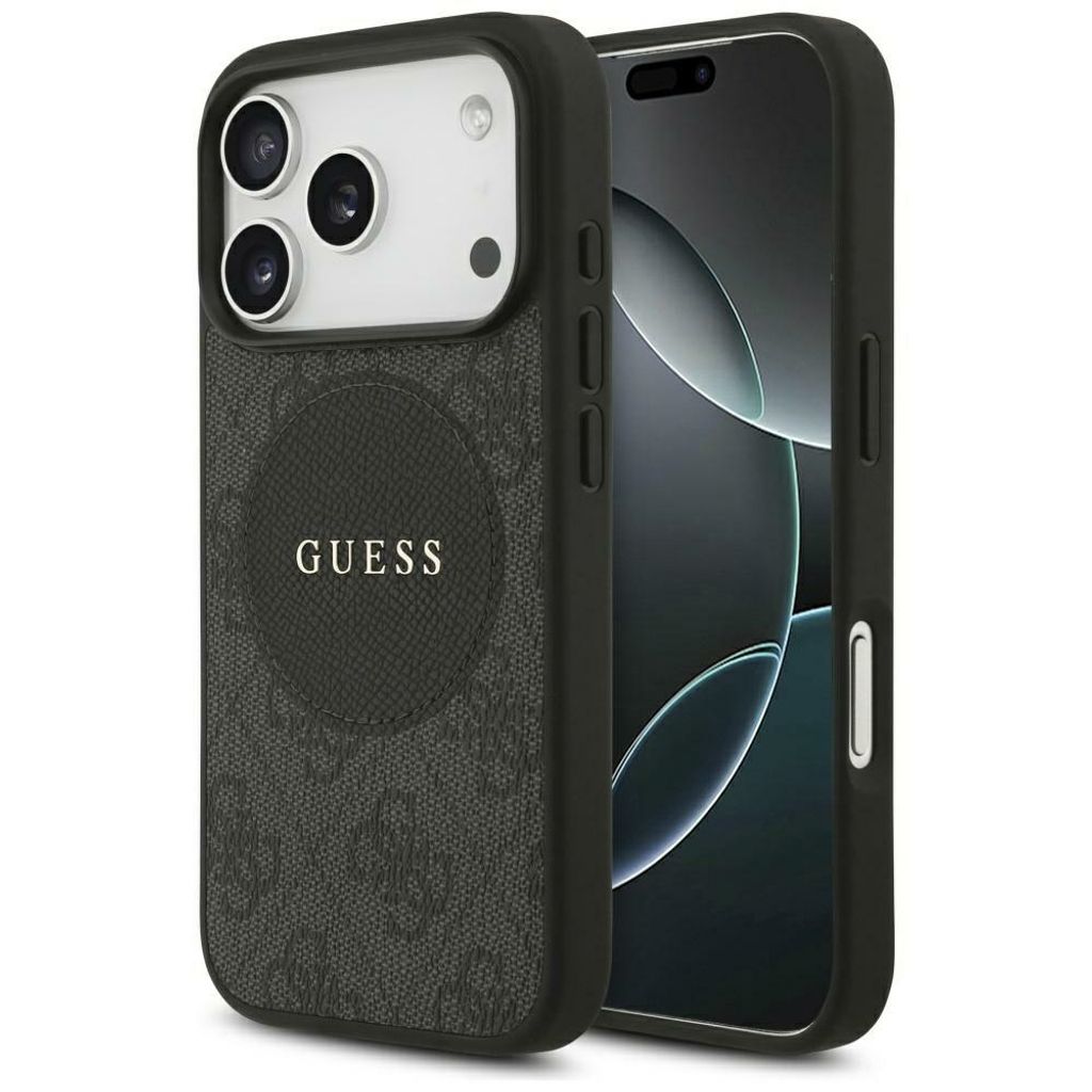 Guess 4G Circle Classic Logo MagSafe -kuori till iPhone 17 Pro - Musta