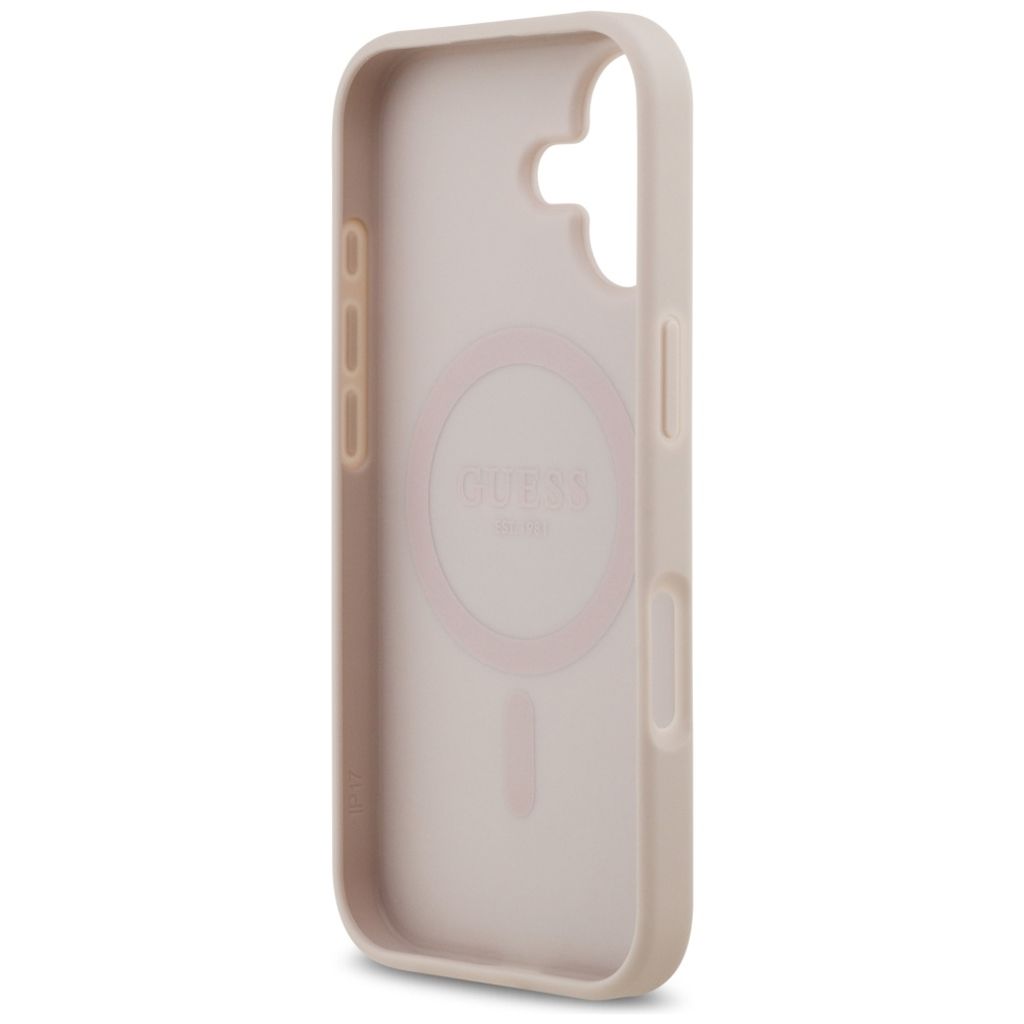 Guess 4G Circle Classic Logo MagSafe -kuori till iPhone 17 - Vaaleanpunainen