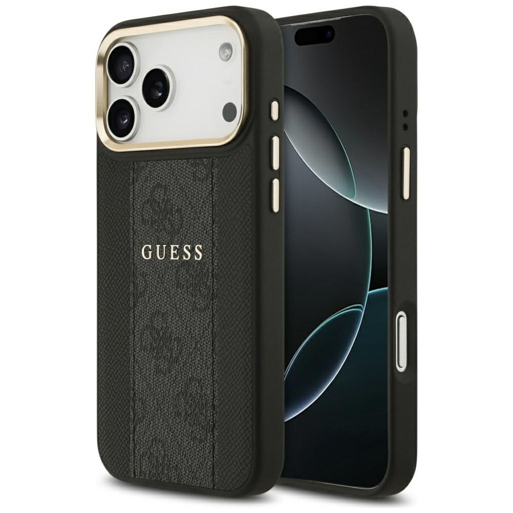 Guess 4G Stripe MagSafe -kuori till iPhone 17 Pro Max - Musta