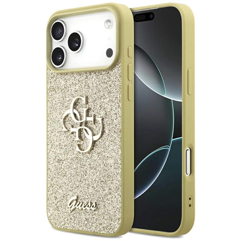 Guess Fixed Glitter Big 4G -kuori till iPhone 17 Pro Max - Kulta