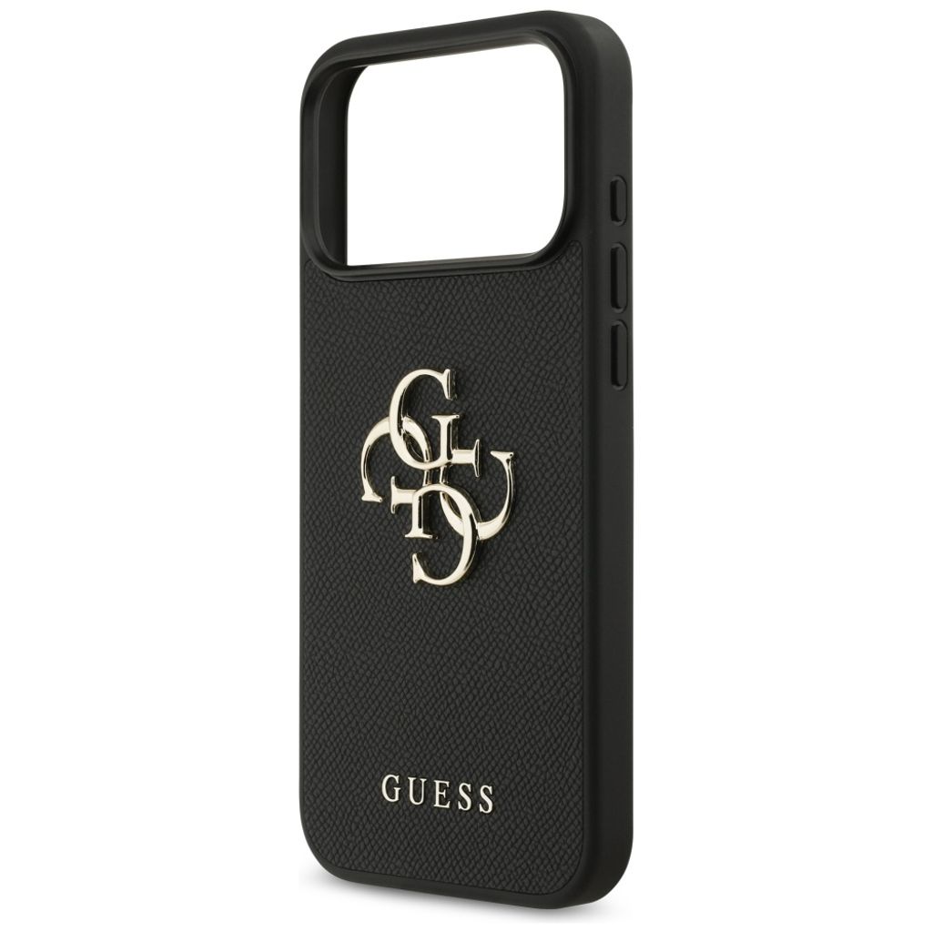 Guess Grained Big 4G & Classic Logo -kuori till iPhone 17 Pro Max - Musta