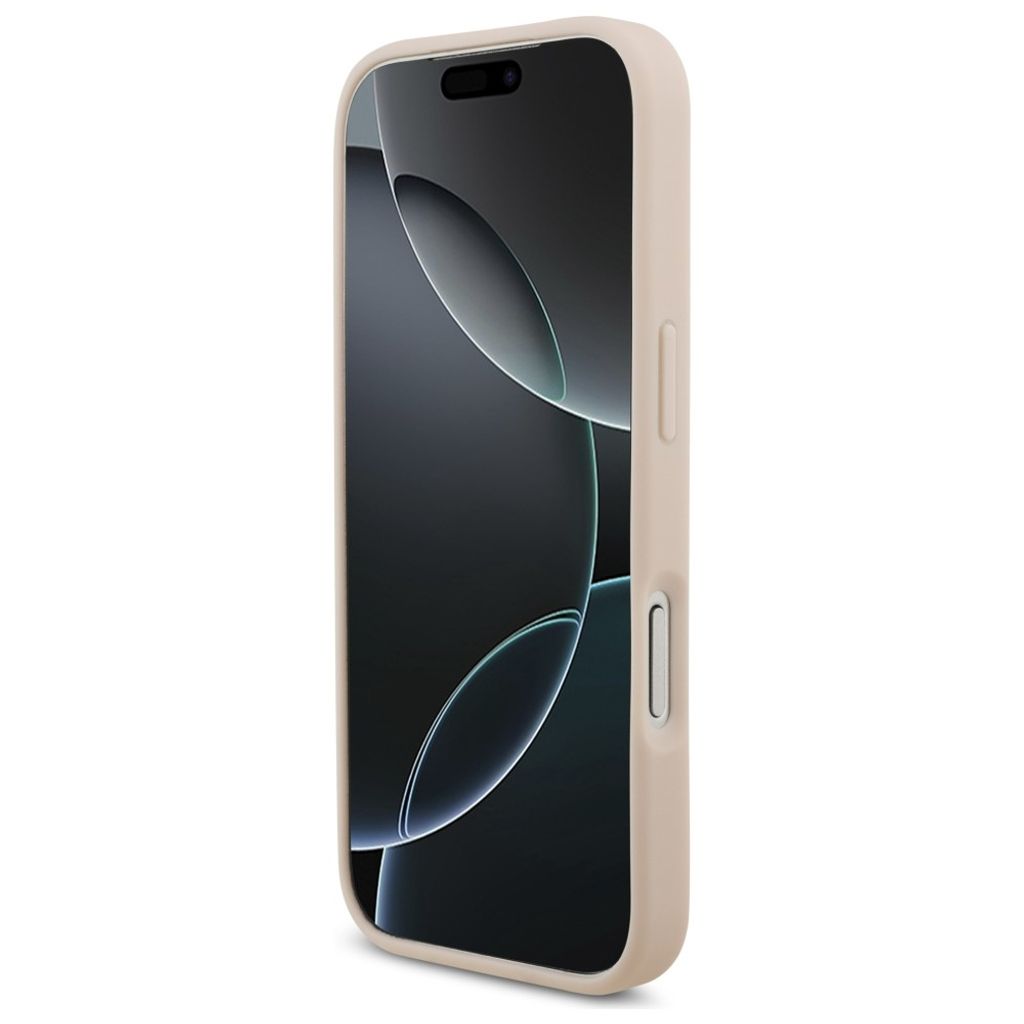 Guess Grained Big 4G & Classic Logo -kuori till iPhone 17 Pro - Vaaleanpunainen