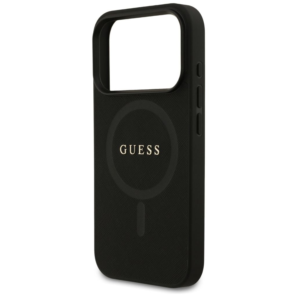 Guess Saffiano Classic Logo MagSafe -kuori till iPhone 17 Pro - Musta