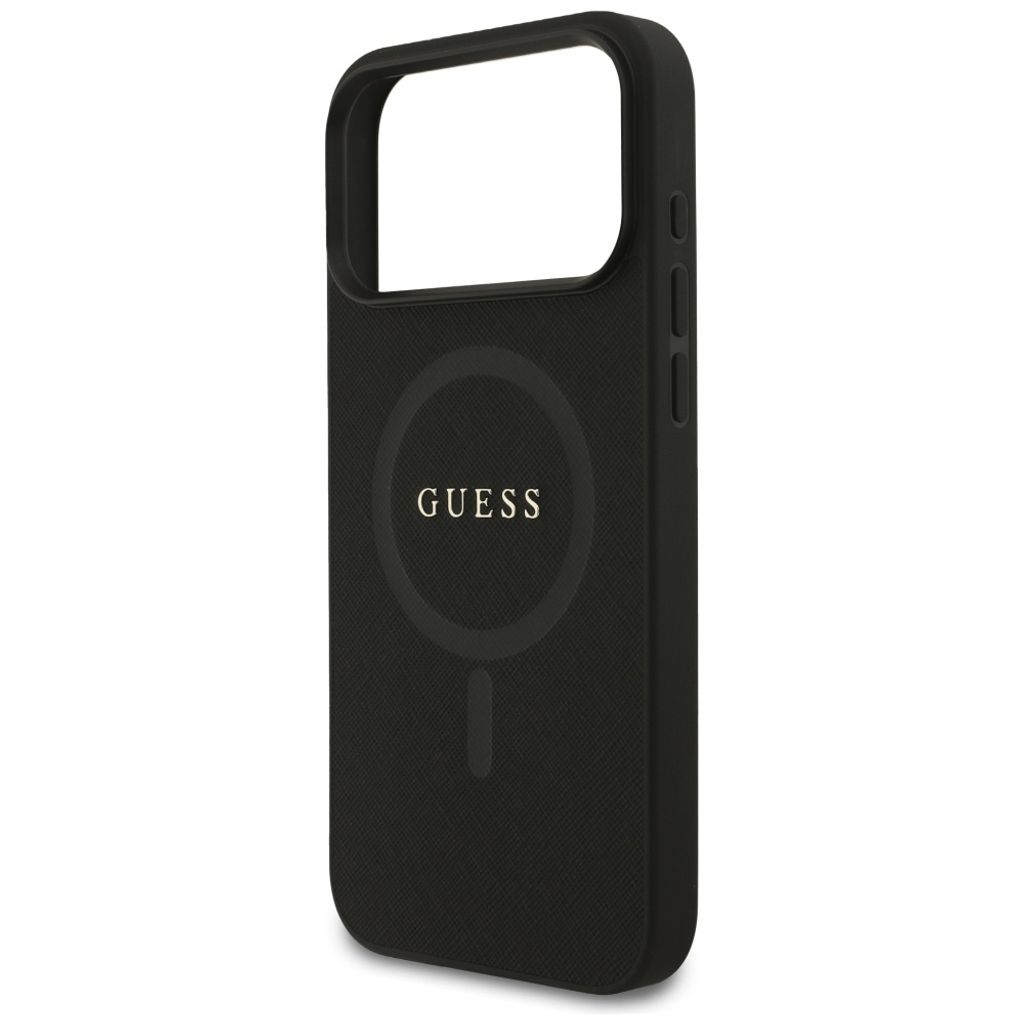 Guess Saffiano Classic Logo MagSafe -kuori till iPhone 17 Pro Max - Musta