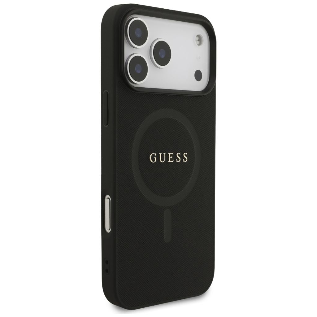 Guess Saffiano Classic Logo MagSafe -kuori till iPhone 17 Pro Max - Musta