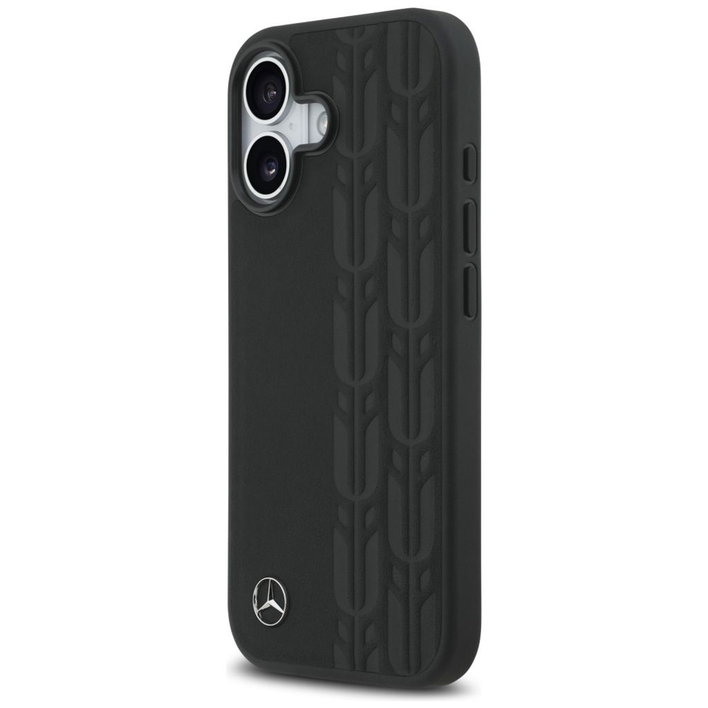 Mercedes Leather Laurel Leaves MagSafe -kuori till iPhone 17 - Musta