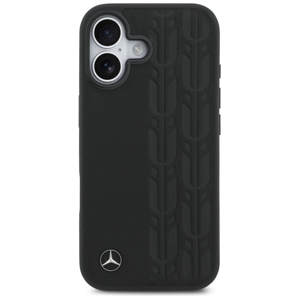 Mercedes Leather Laurel Leaves MagSafe -kuori till iPhone 17 - Musta