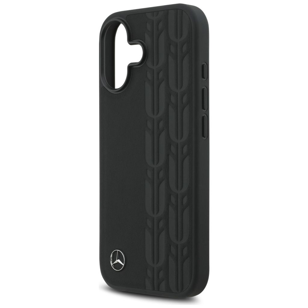 Mercedes Leather Laurel Leaves MagSafe -kuori till iPhone 17 - Musta