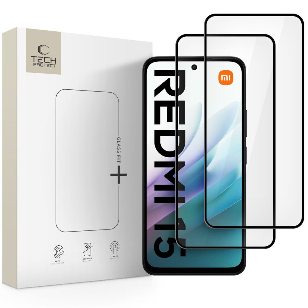 Tech-Protect Glass Fit+ Näytönsuoja 2-pakkaus till Xiaomi Redmi 15